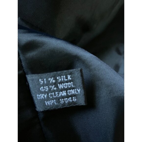 Alfani 3 Button Sport Coat Jacket Blazer Silk Wool Blend 43R - Picture 5 of 10